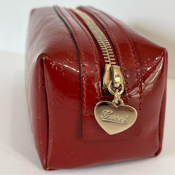 Gucci Microguccissima Patent Leather Cosmetic Bag EUC AUTHENTIC w/ SILK Dust Bag - Picture 1 of 17